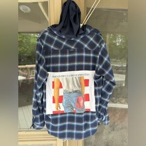 Rad Olive Flannel~Bruce Springsteen Born in the USA Two sided